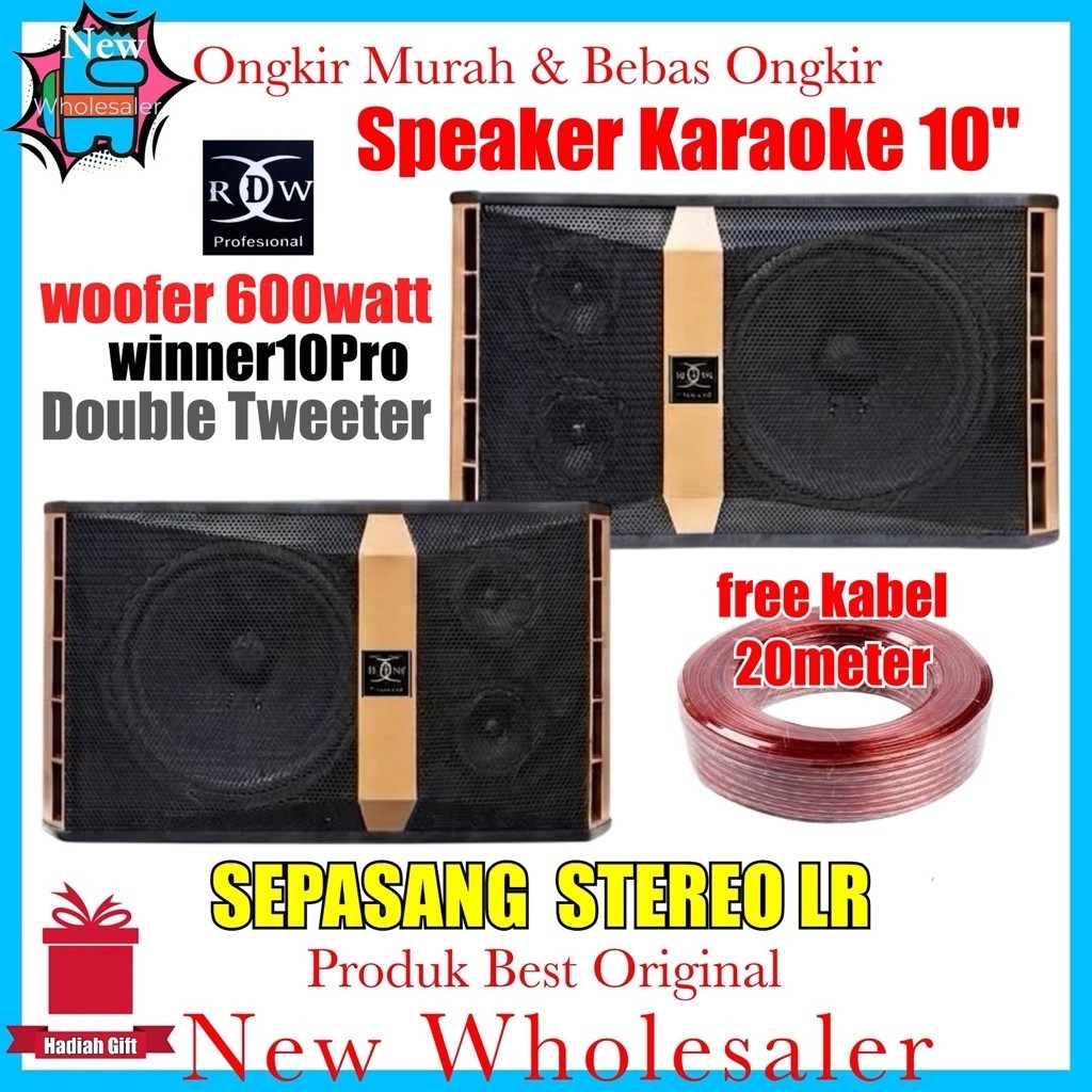 Speaker pasif Karaoke RDw-Winner10pro sepasang Stereo LR Original