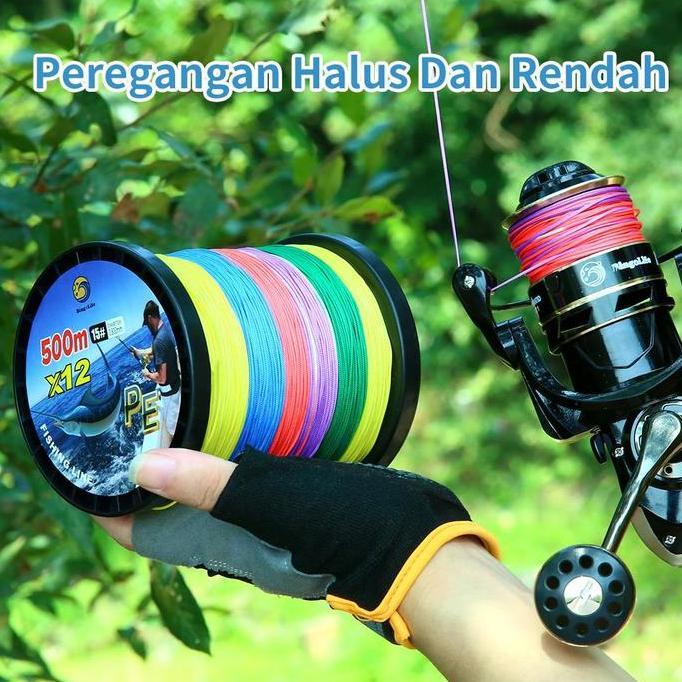 Senar PE X16 Mancing Laut 500m Kuat Benang PE X12 Tuna Kerapu Sturgeon