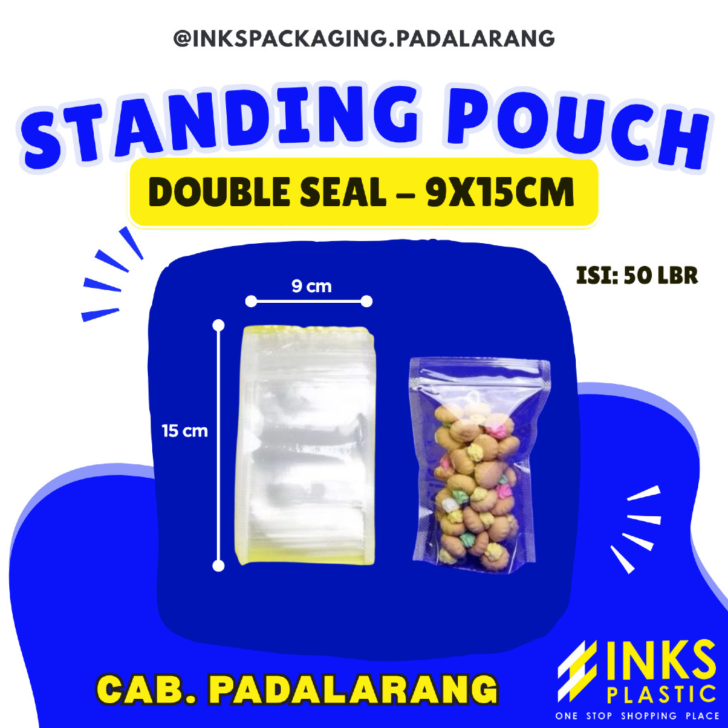 STANDING POUCH DOUBLE SEAL 9 X 15 CM