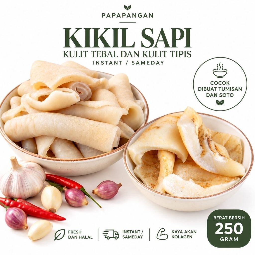 Kulit Sapi Tipis | Kulit Sapi Tebal Bagian Kepala 250 Gram