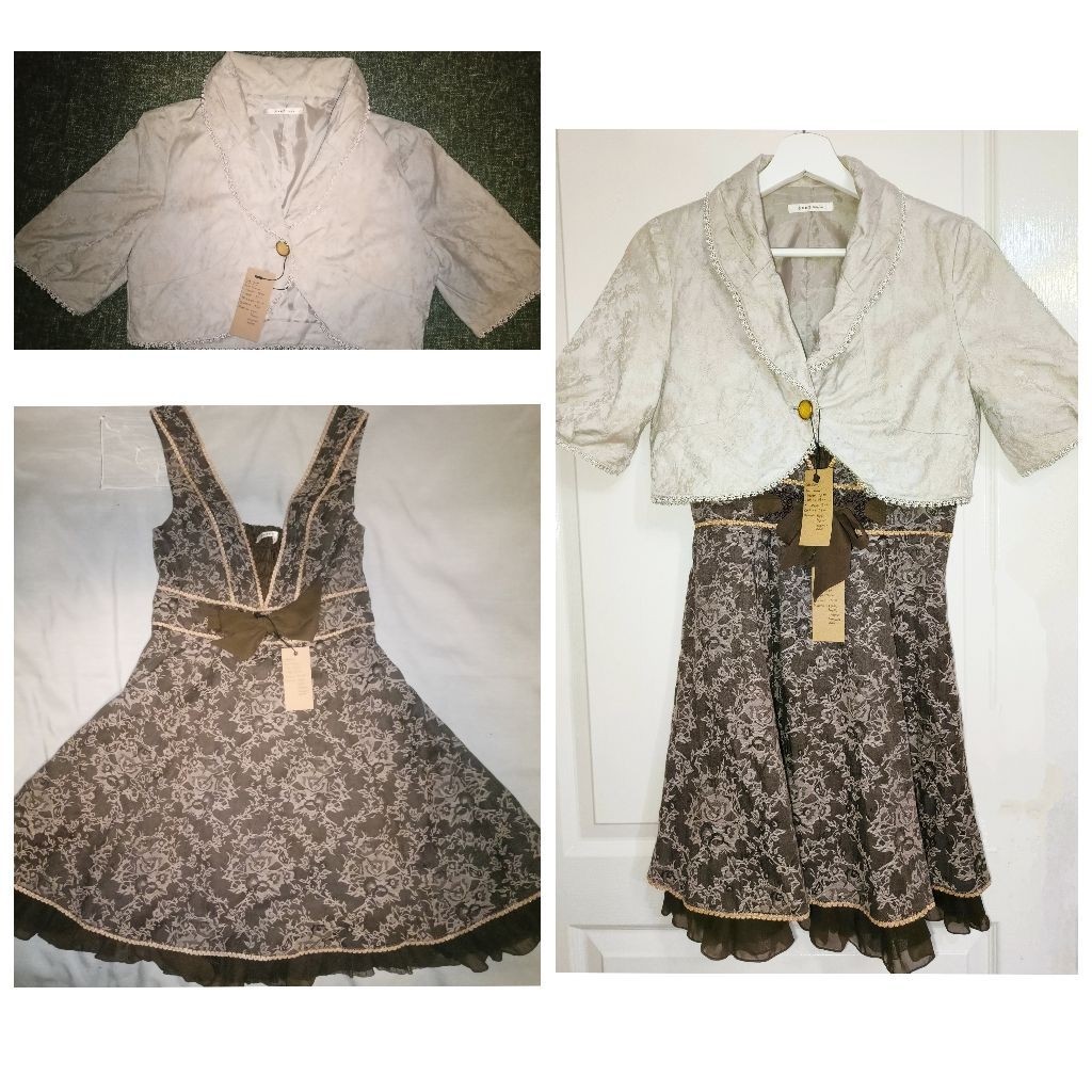 Set Crop Top and Jumpskirt Axes Femme Jacquard Texture