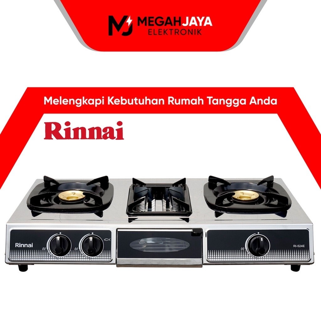 [ READY] RINNAI KOMPOR STAINLESS STEEL + GRILL PANGGANAN RI 524E / RI-524E / RI 524 E / RI524 E (2 T