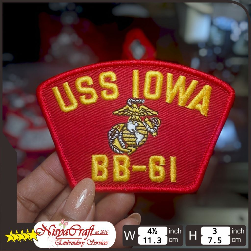 NCEP0104-0054 USMC USS IOWA BB-61 BB 61 BB61  US Marine Corps | Hat Cap | Best quality merrow edge P