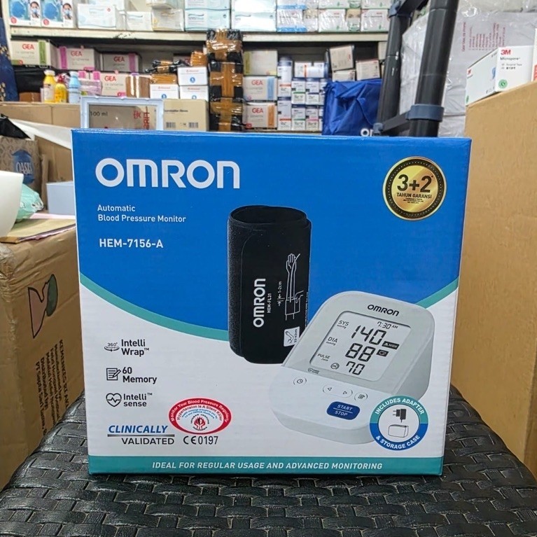 TENSIMETER DIGITAL OMRON HEM-7156-A Tensimeter Digital Plus Adaptor Tensi Digital Omron 7156A Manset