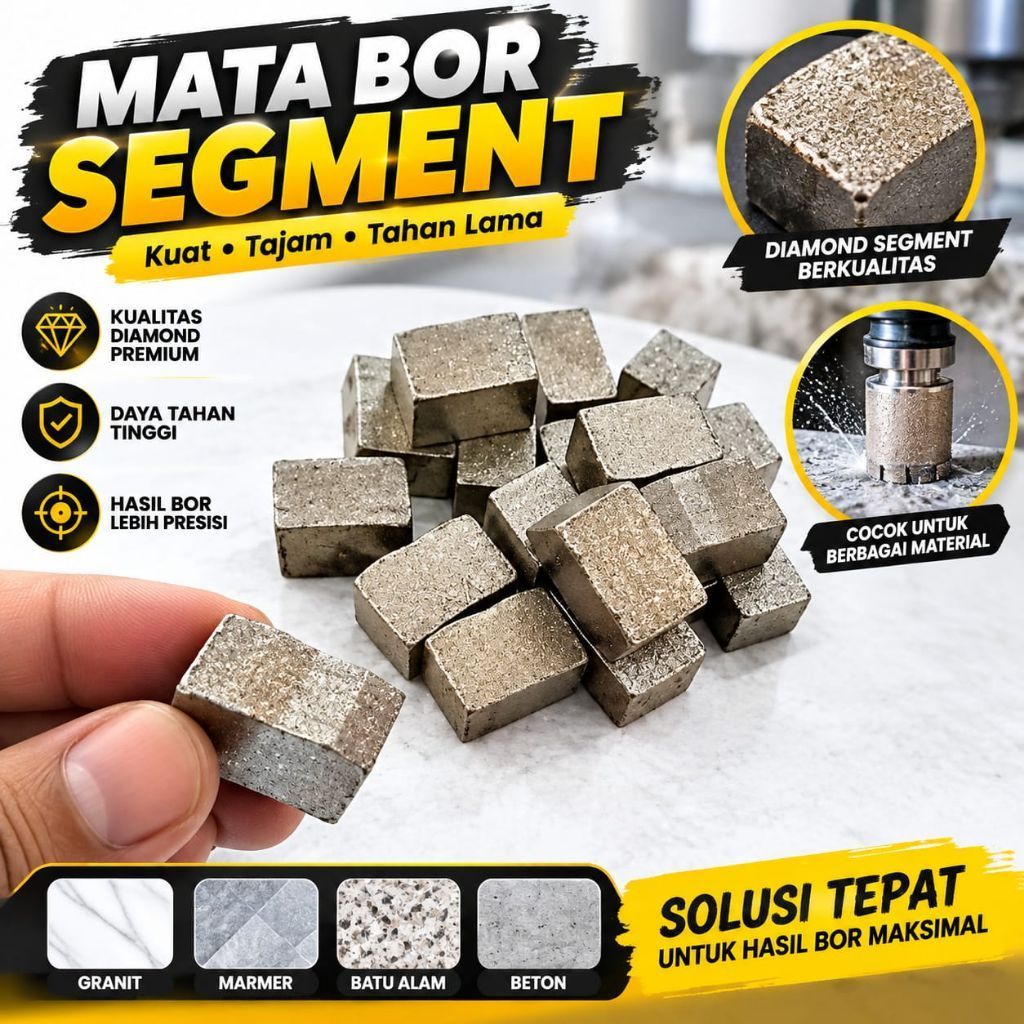 Segmen granit segmen diamond M segmen mata bor sumur khusus batuan keras ukuran 23x9x14