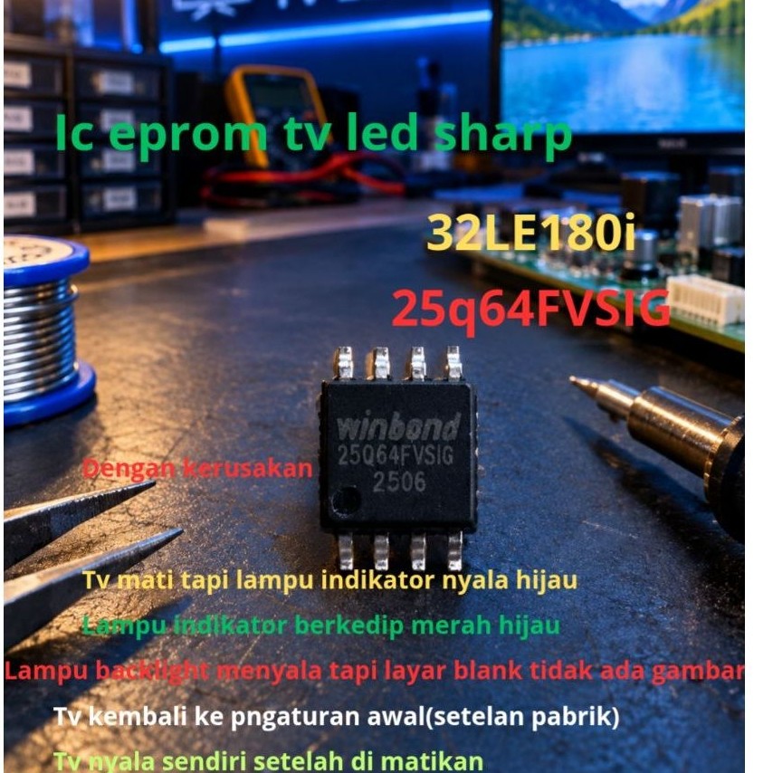 IC BIOS/IC EPROM/FIRMWARE TV LED SHARP 32LE180i