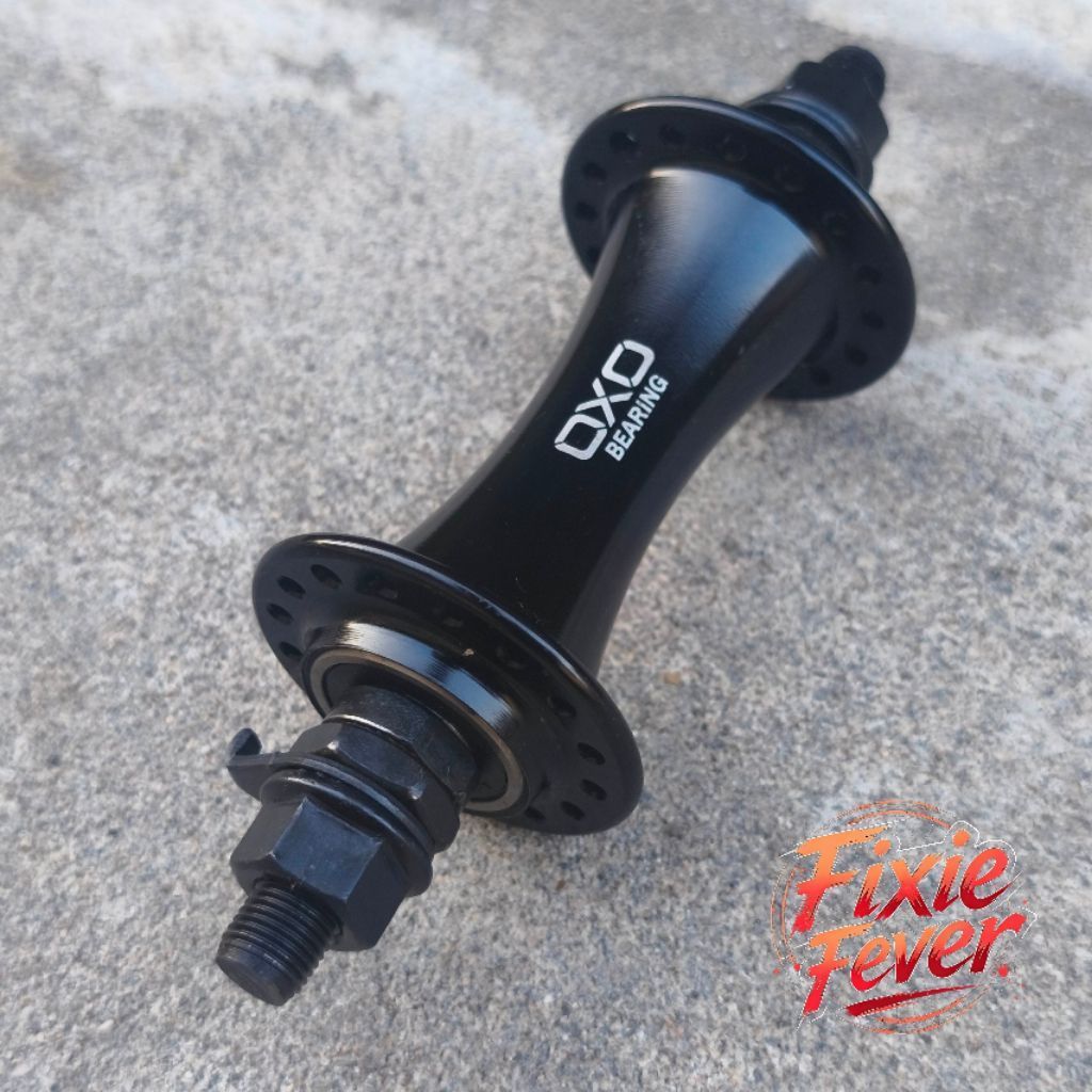 Hub depan fixie oxo 32hole hub depan bearing alloy fixie hitam 32hole