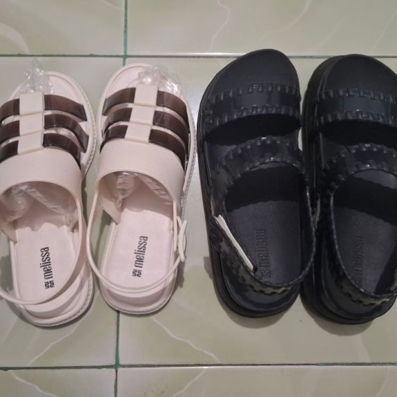 sendal sandal melissa tresse ad beige cream coklat NEW size 37 wangi melissa dune platform ad heels 