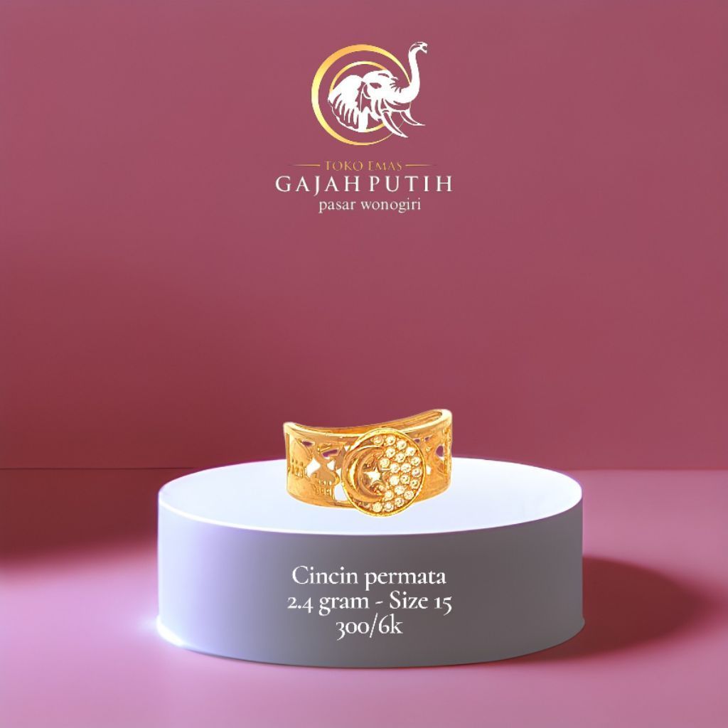 Cincin emas permata 2.4 gram