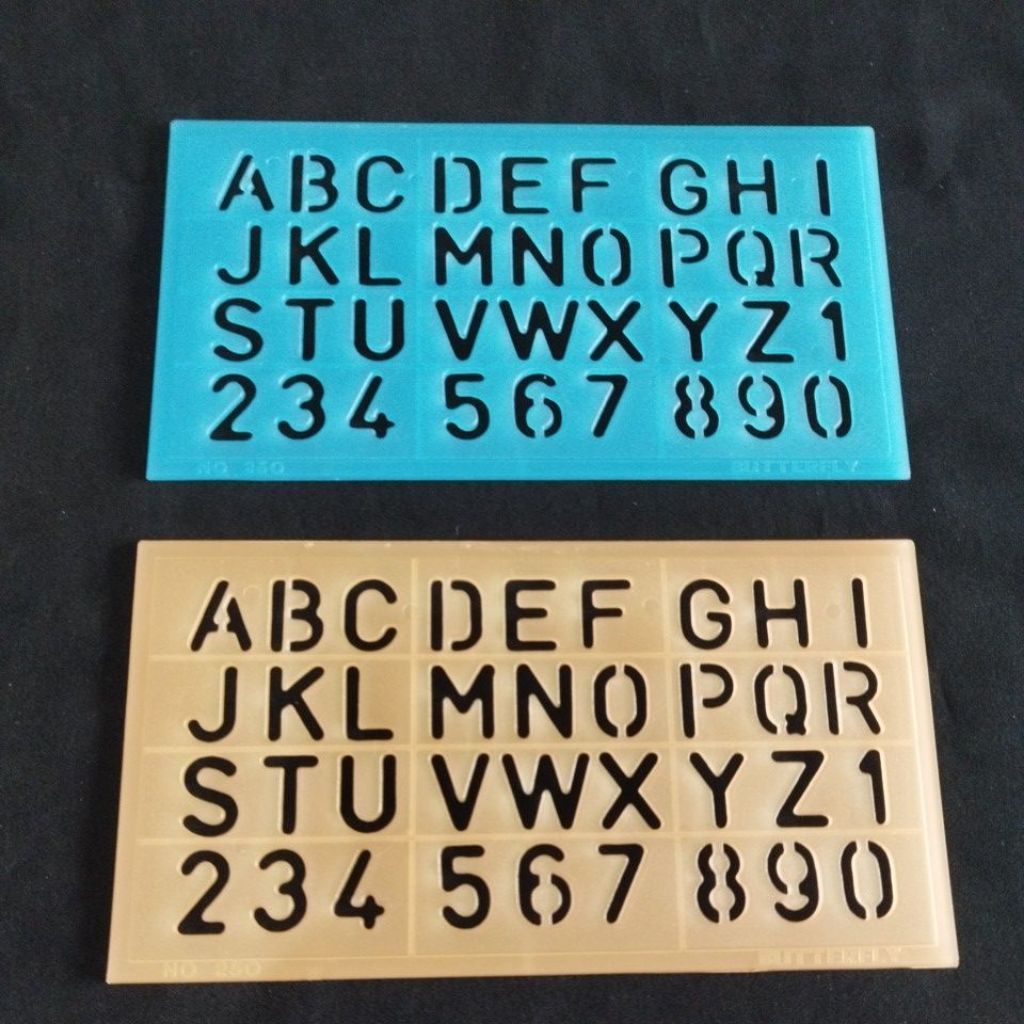 Mistar Sablon Huruf,Angka BT 250(Perpcs)