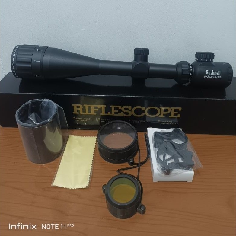 TELESKOP BUSHNELL 6-24X50AOEG LENSA JERNIH TAHAN GETARAN