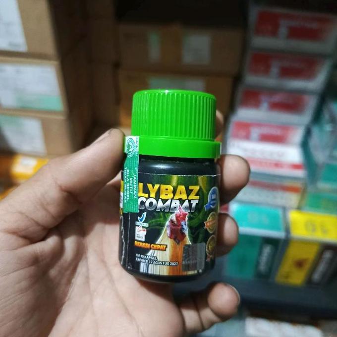 LYBAZ COMBAT ISI 15 KAPSUL (OBAT AYAM SAKIT DAN LUMPUH