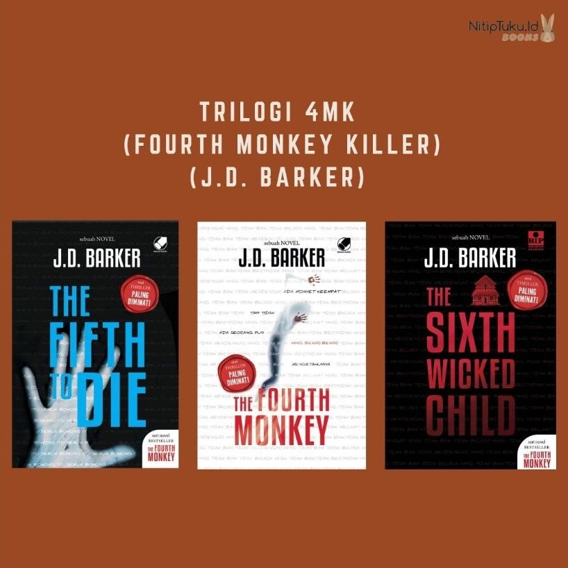 [BIP] Triologi 4MK J.D. Barker (The Fifth to Die, The Fourth Monkey, The Sixth Wicked Child)