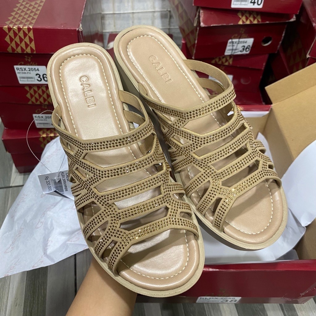 CALBI - KLX.2059 - SANDAL CALBI WANITA ORIGINAL - SANDAL WEDGES CALBI WANITA