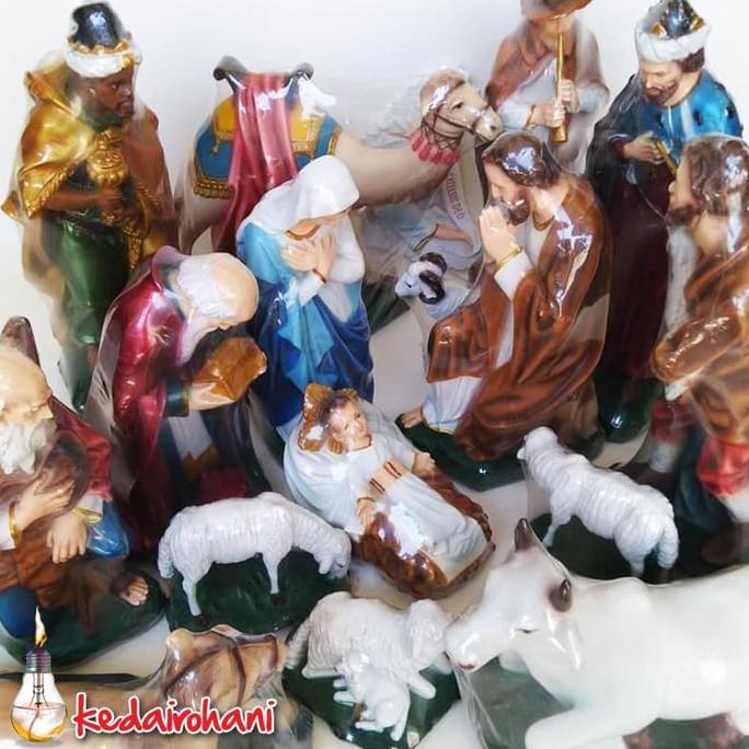 @=@=@=@=] Set Patung Natal 40cm - hadiah/Souvenir/ Hiasan/Arca fiber