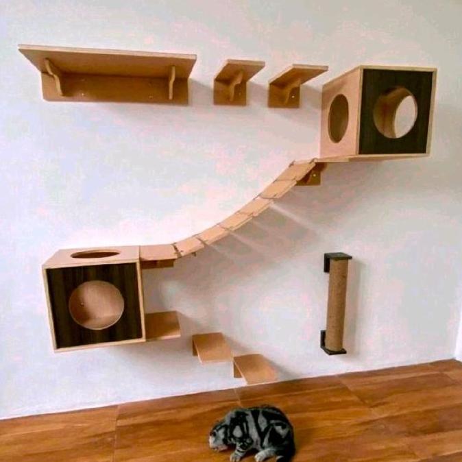 LOGPRANISSA_ - PLAYGROUND KUCING DINDING/PLAYGROUND KUCING SET/KANDANG KUCING/BOX KUCING/GARUKAN KUC