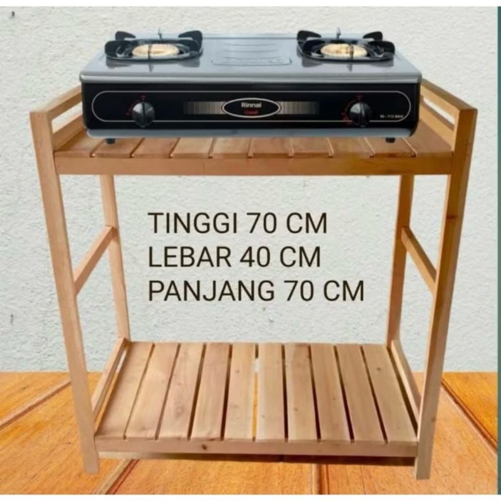 Meja Kompor Gas 2 Tungku Rak Kompor Gas Rak Susun Serbaguna