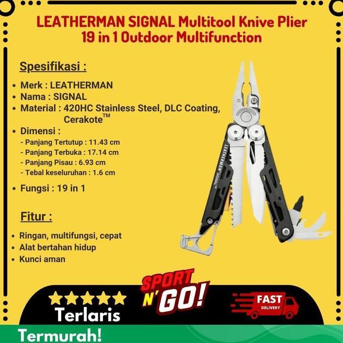 PREMIUM LEATHERMAN SIGNAL Multitool Knife Plier 19 in 1 Outdoor Multifunction