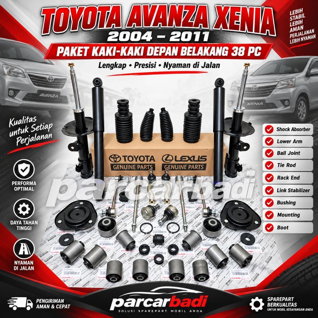 Full Komplit ShockBreaker Shock Breaker Depan Belakang Support Dan Kaki Kaki Support Shock Avanza Xe