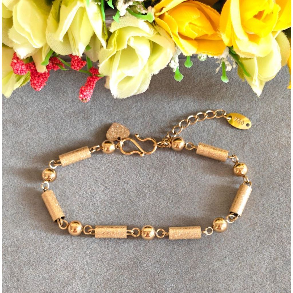 Gelang titanium bambu gold