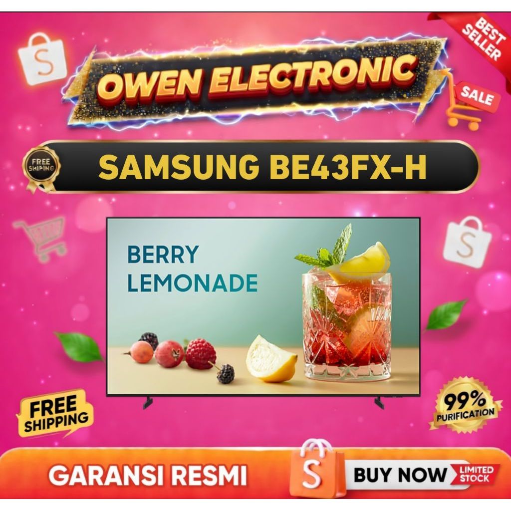SAMSUNG BE43FX-H Smart Monitor TV 43 Inch 4K UHD Bezel Tipis Bisnis Profesional