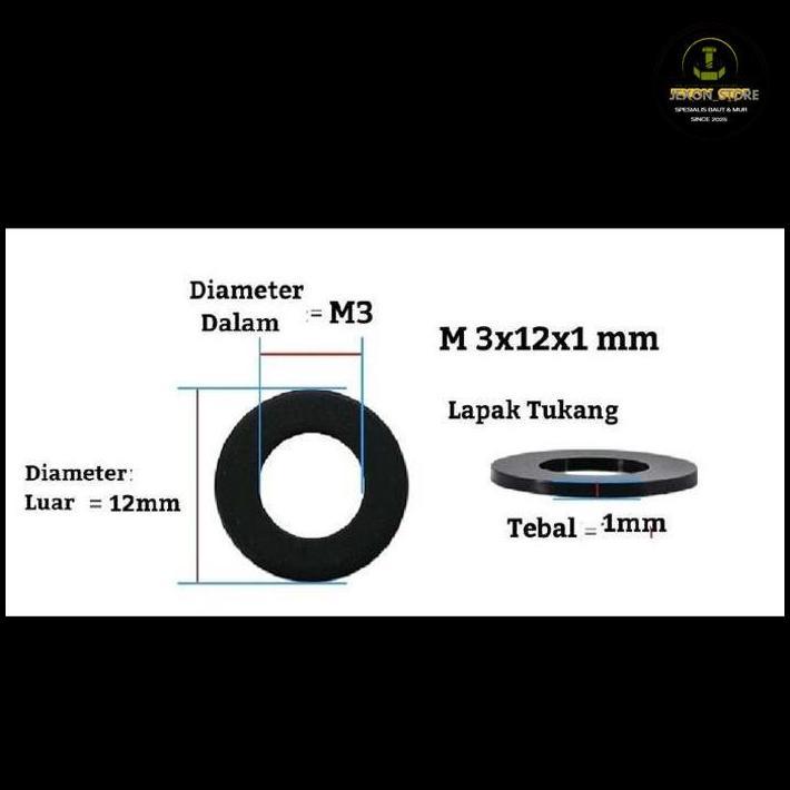 Ring Nylon M3X12X1 Ring Nilon M3 Ring Plat Plastik Harga Khusus