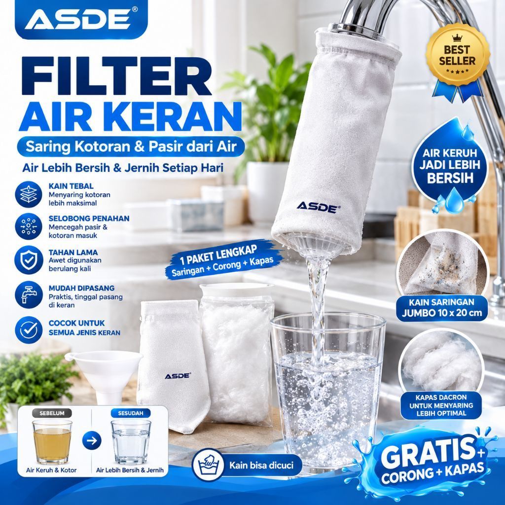 Filter penjernih air Keran Saringan Air sumur kuning dan bau komplit tinggal pasang