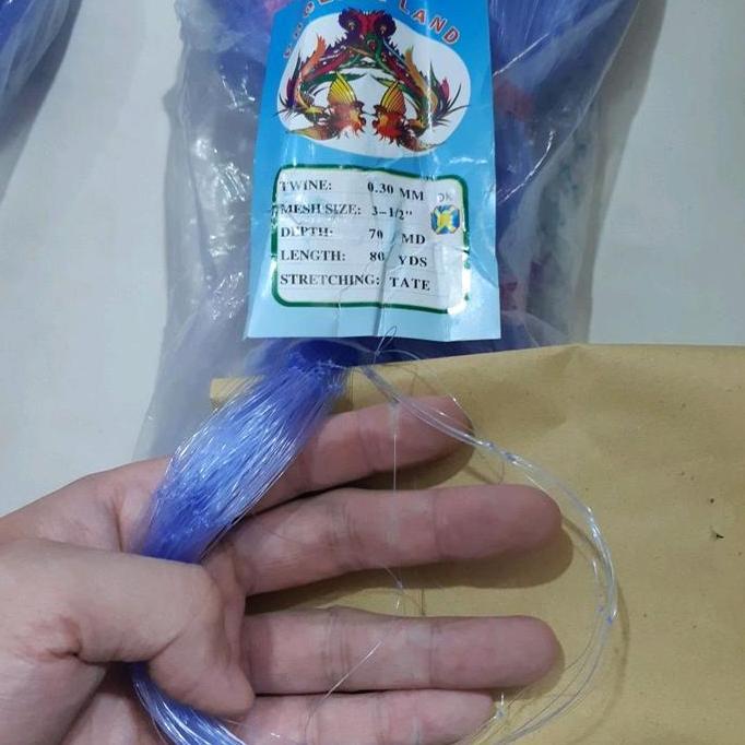 Jaring Ikan / Pukat BIRU Benang 0.28 dan 0.30 Lubang 3,5 dan 4 inch TATE