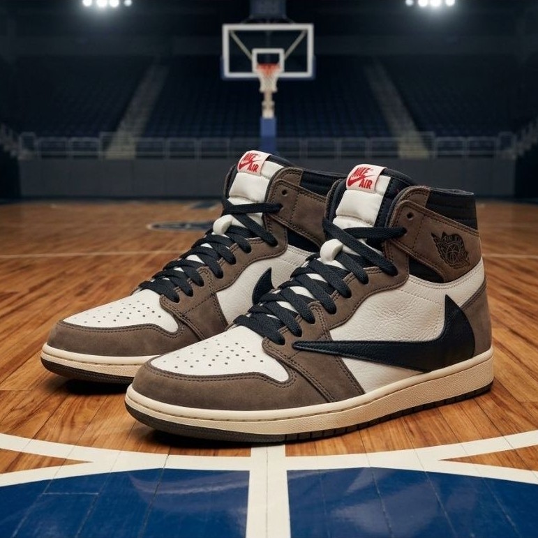 Sepatu Nike Travis Scott x Air Jordan 1 Retro Hight OG Size 36.5 Insole 230 Second Ori