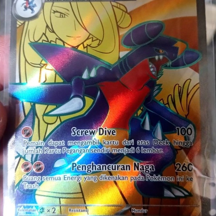 POKEMON Kartu TCG Garchomp Cynthia Ex SR 164/138 Indonesia SV10s Kartu Art Rare