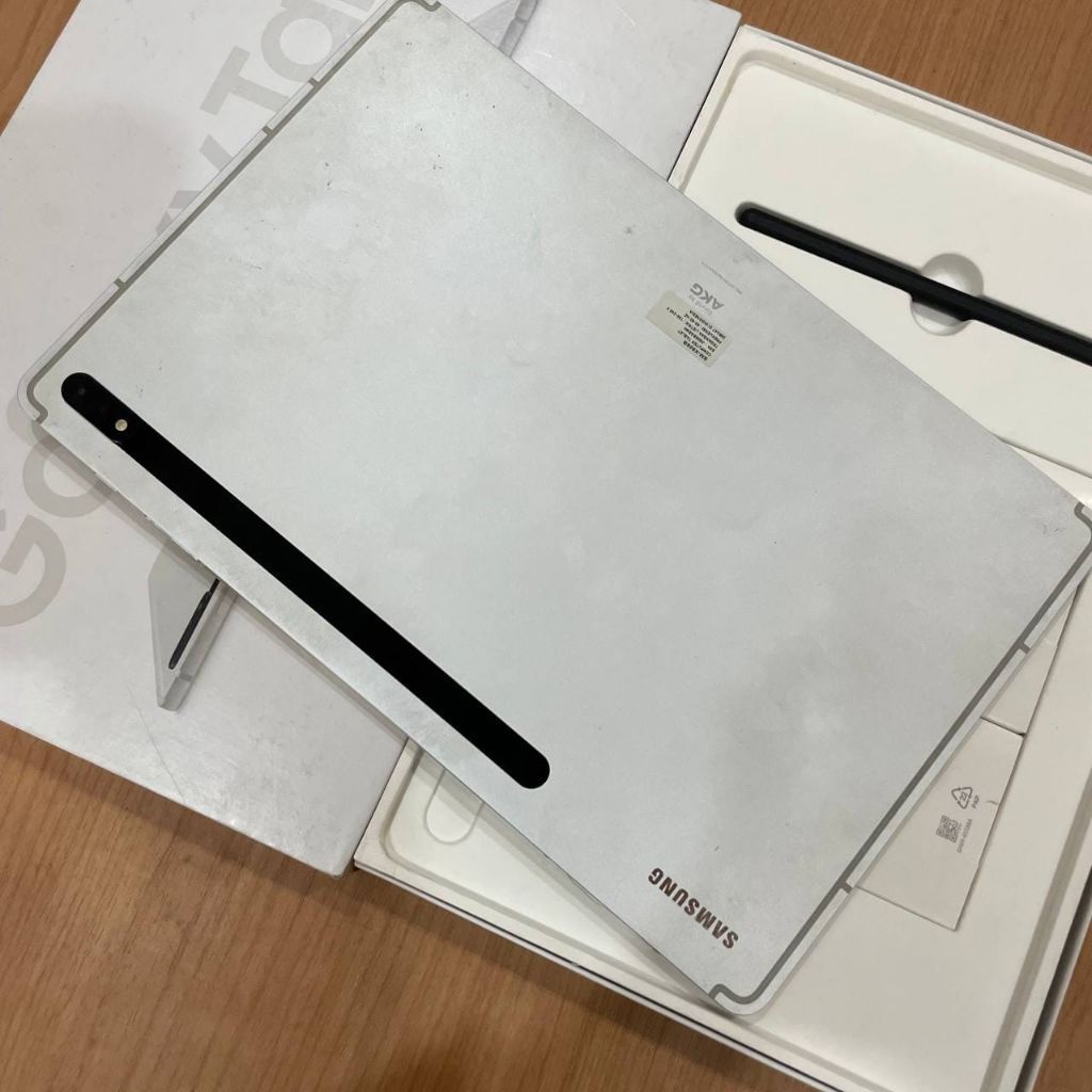 Samsung Galaxy Tab S8 Plus 5G Silver 8/256 |Kamera tembong pink, layar shadow|Fullset