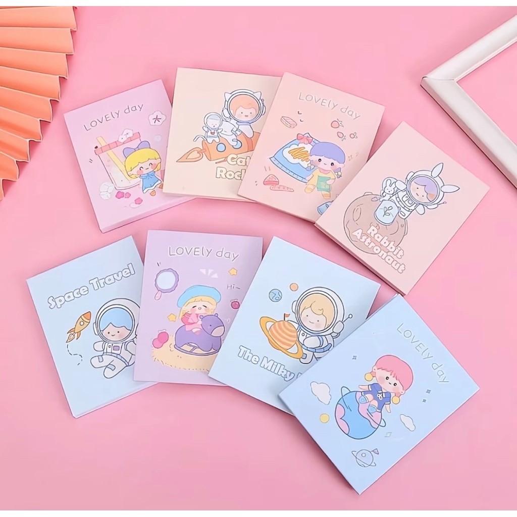 Cermin Lipat Buku Kecil Cermin Mini lipat Cermin Lucu Cute Karakter Mirror Flip Cermin lipat Travel 