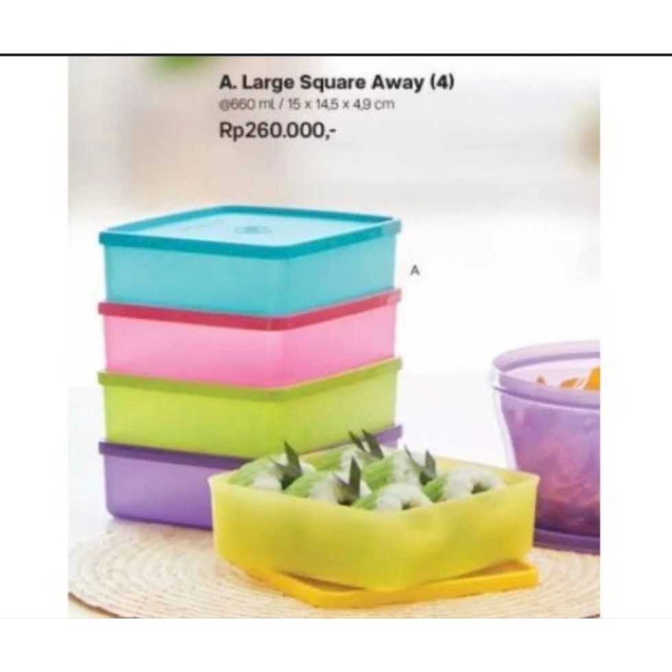 TUPPERWARE LARGE SQUARE AWAY (LSA)/MINI SQUARE AWAY/SQUARE AWAY (1PCS)