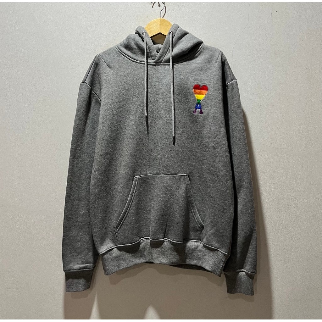 Hoodie AMI Alexandre Mattiussi Rainbow Heart Logo