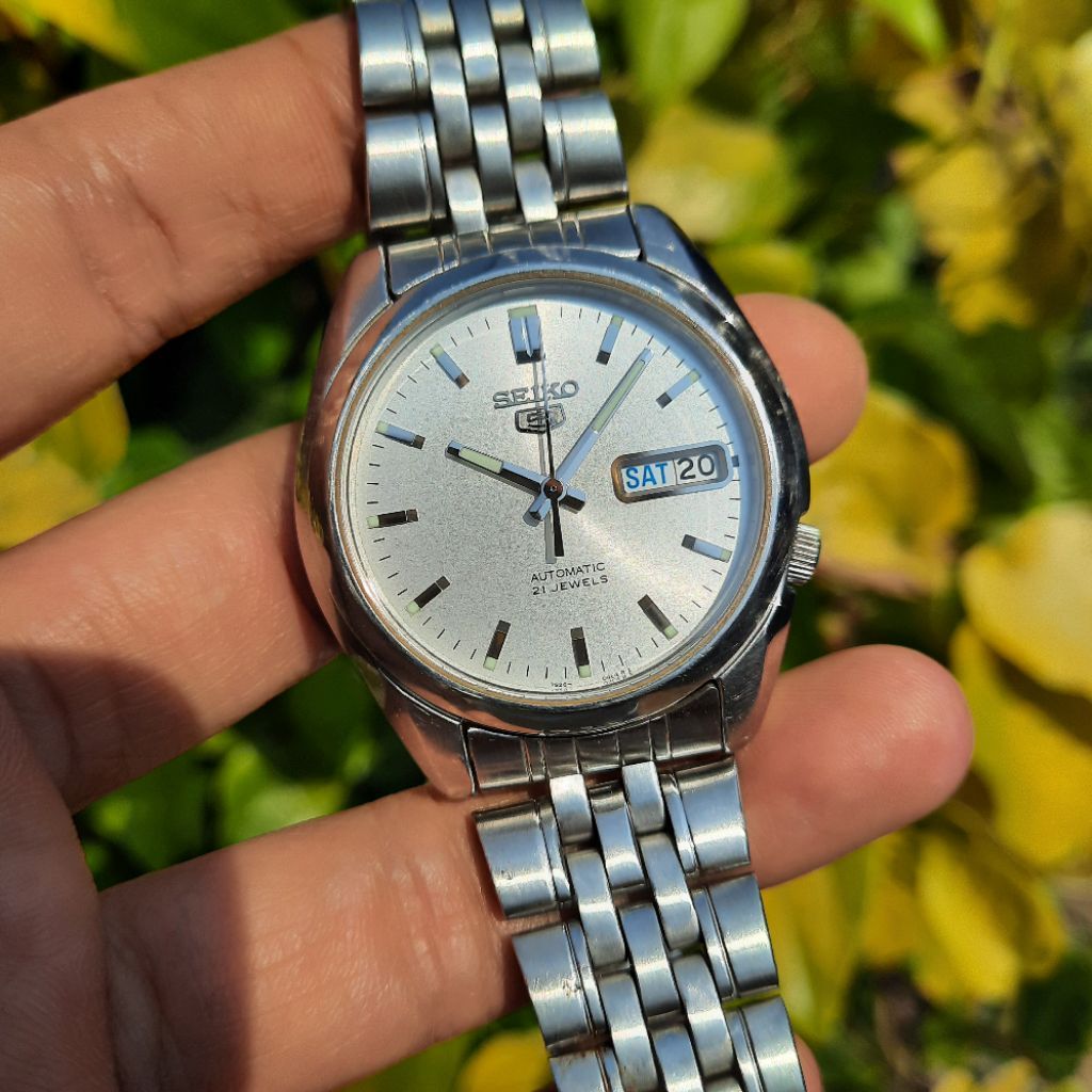 Seiko 5 Automatic SNK355K1 White Putih Sunbrust Dial 7s26-01V0 SNK355 Not SNXS73K1