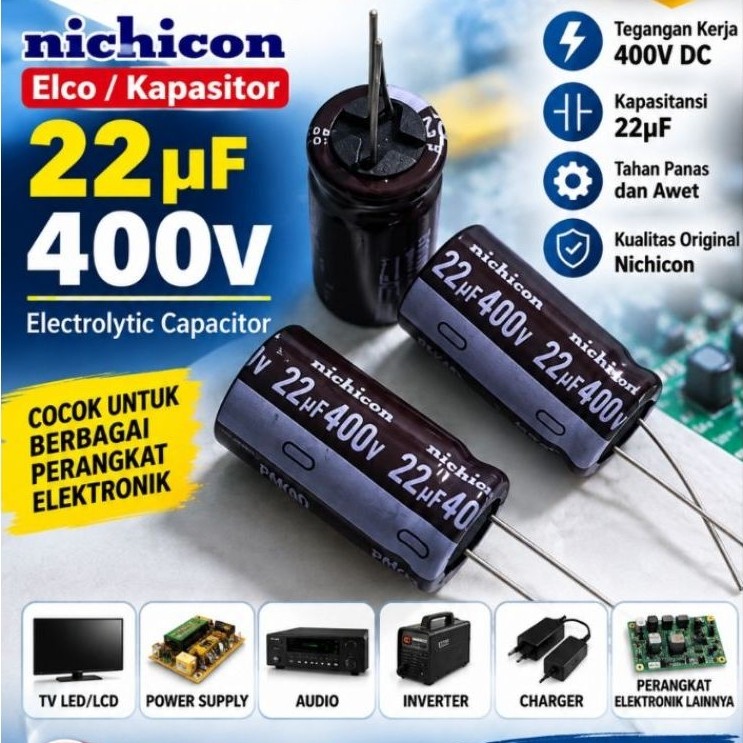 22uf 400v elco nichicon