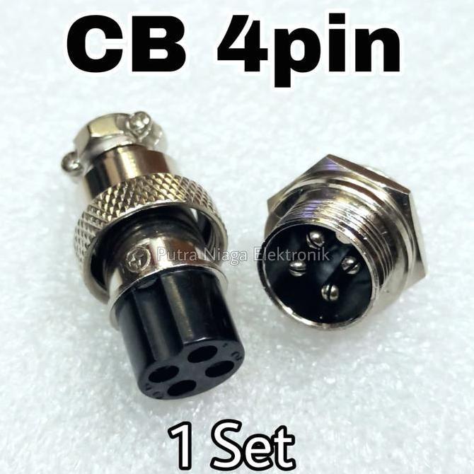 (1 SET) KONEKTOR CB 4P MALE FEMALE 4PIN CONNECTOR CB 4 PIN