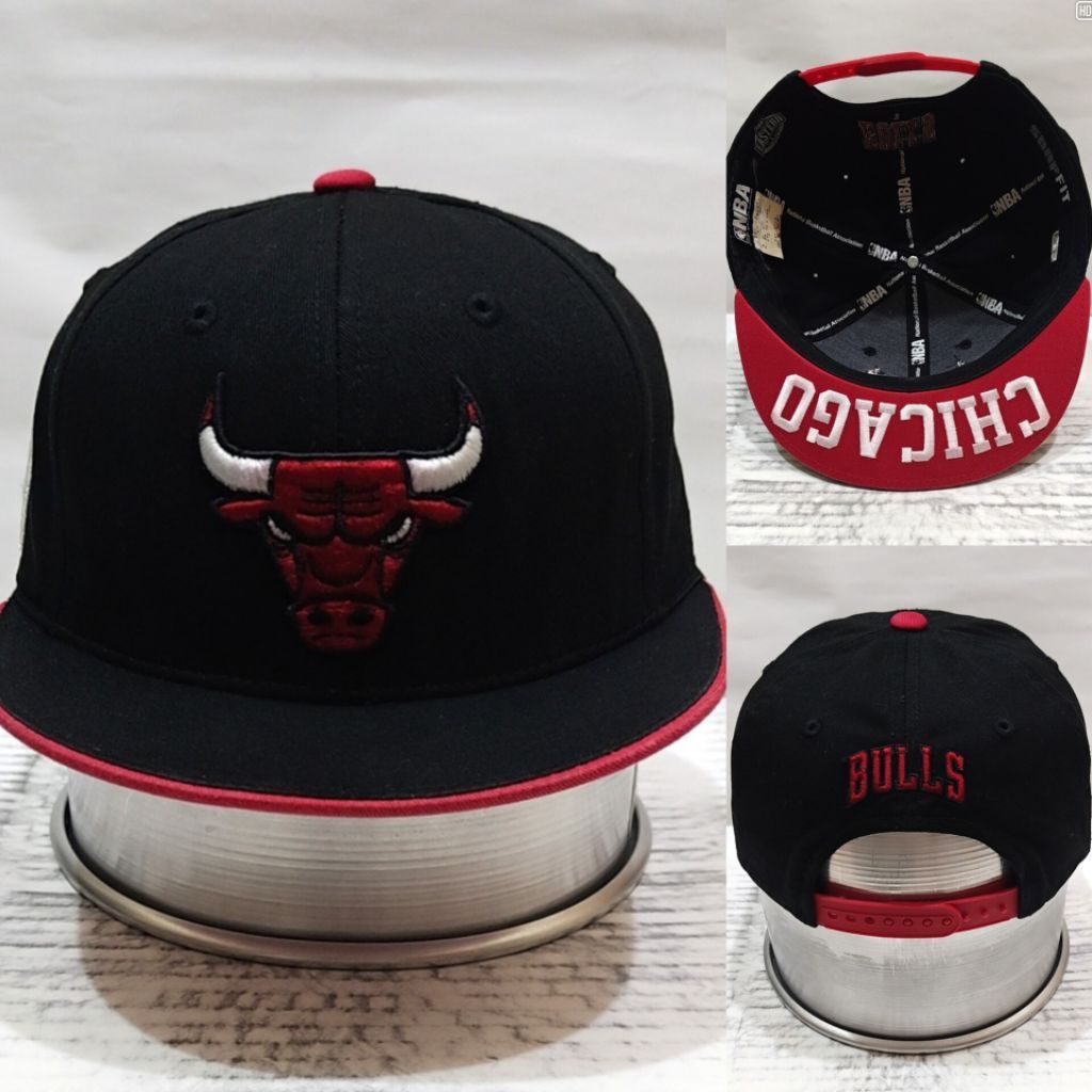 Topi NBA x SnapFit Cycling Caps CHICAGO BULLS Visor pendek Authentic Ori 2nd ( Small Size )