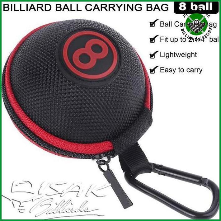 Billiard Ball Bag - 8-Ball Tas Bola Biliar Carabiner Storage Pool Cue Termurah