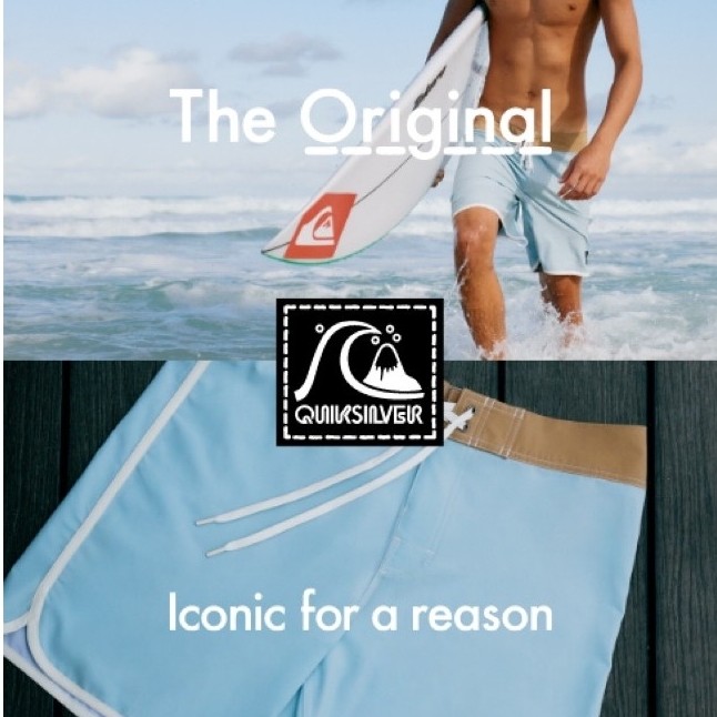 Boardshort Quiksilver Scallop Original / Celana Pantai / Celana Renang / Celana surfing Quiksilver O