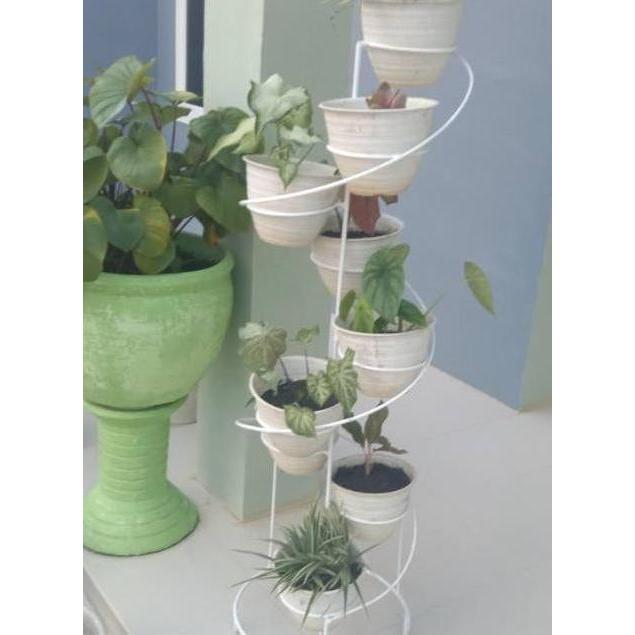 9 In 1 Standing Pot Melingkar Modern Minimalis / Standing Pot Bunga Besi Tiang / Rak Bunga Besi / Ra