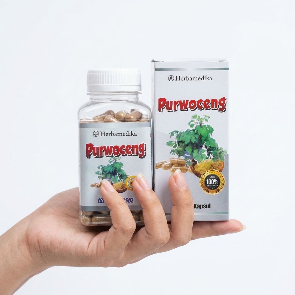 HERBAMEDIKA PURWOCENG (Pimpinella Pruatjan) | Herbal Isi 120 Kapsul Original