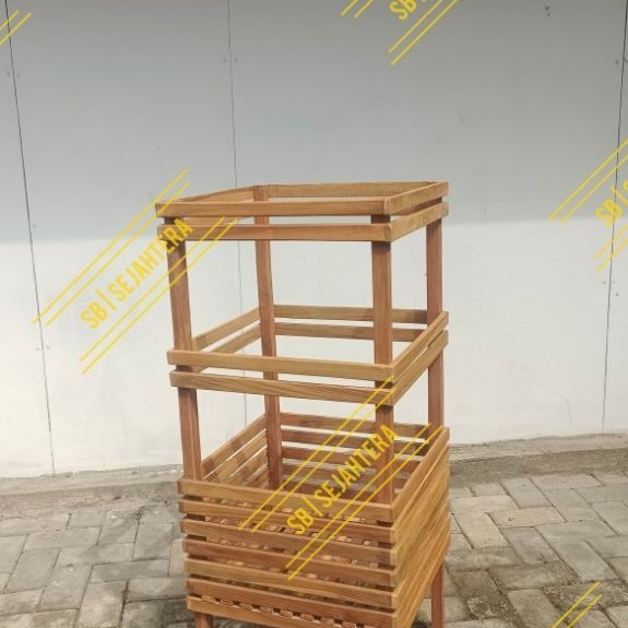 Pot Kayu Anggrek 40x100 | Rak Kayu Jati | Pot Anggrek