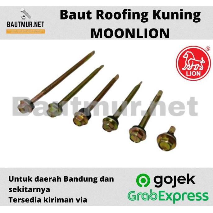 Sekrup Roofing Kuning 12x50 | Skrup Roofing Moon Lion M5x60 - 100pcs