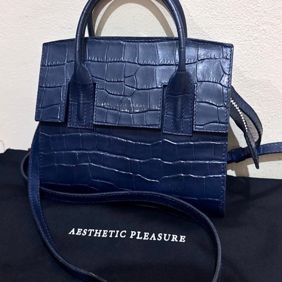 PRELOVED TAS WANITA AESTHETIC PLEASURE MICRO ISOLATION CROCOBLUE JEANS RARE