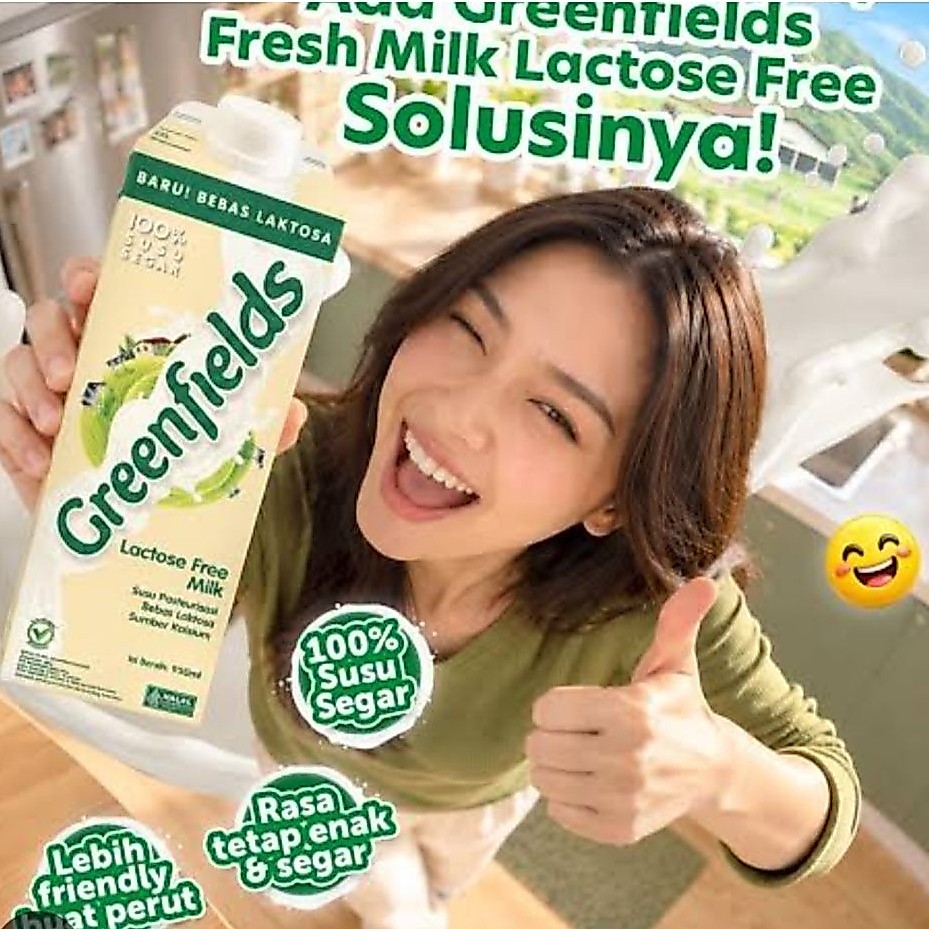 GREENFIELDS LACTOSE FREE MILK FRESH MILK SUSU 1 LITER