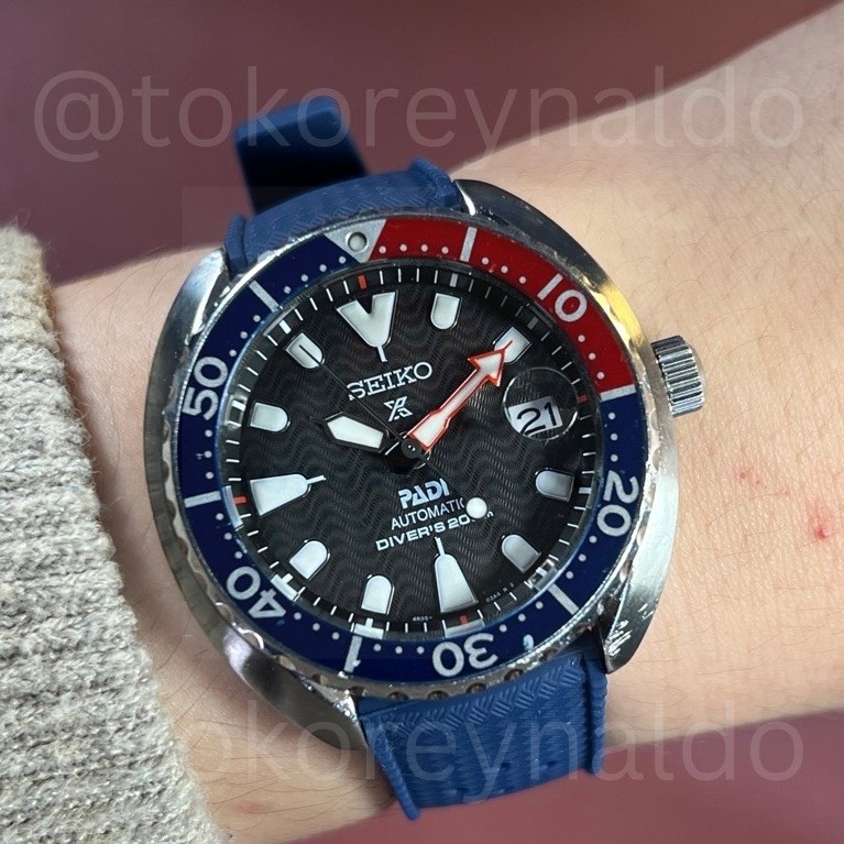 JAM TANGAN SEIKO PROPEX PADI MINI TURTLE "SPECIAL EDITION" SRPC41 MATTE BLACK WAVE DIAL PEPSI BEZEL 