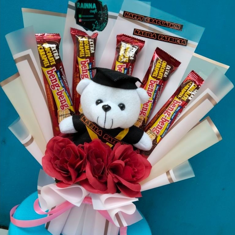 Buket Bengbeng Wisuda, Snack, Custom, Ulang Tahun, Jumbo Snack, Kosongan Snack, Jajanan Wisuda