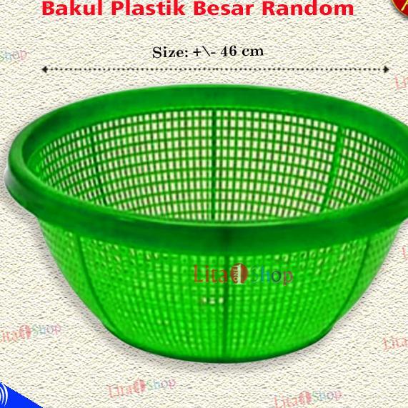 Bakul besar Plastik Bakul Nasi Bakul Bolong Bulat Bakul Sayur d46 cm