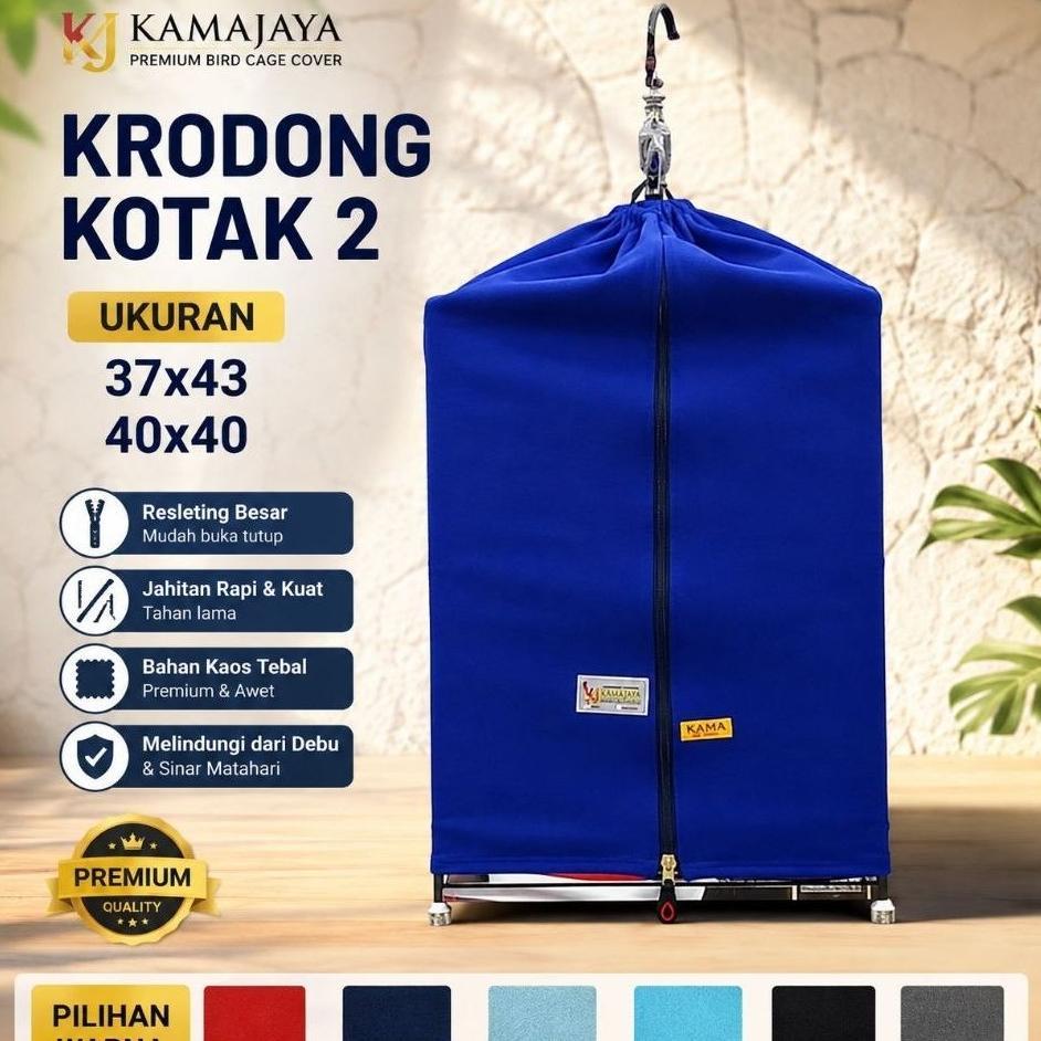 [ALK] KRODONG SANGKAR BURUNG KOTAK 2 , KAOS POLOS,TEBAL PREMIUM,37x43, 40x40